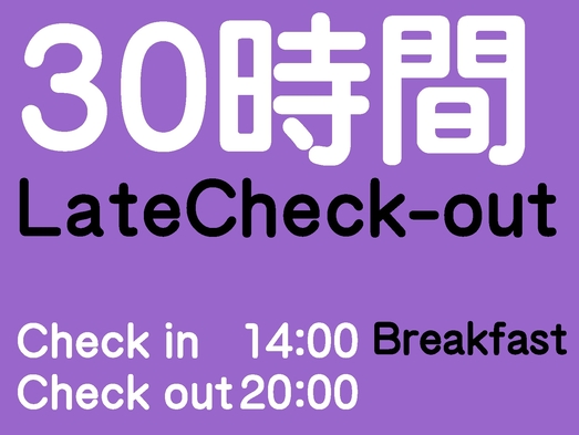 【朝食付】20時チェックアウトでまったり